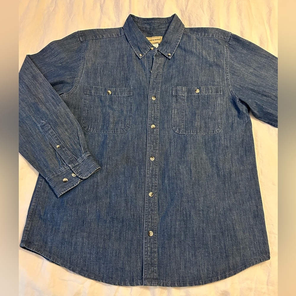 Men’s Large Dark Denim Shirt- no flaws! Vintage